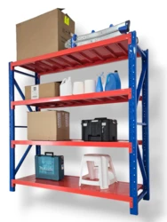 סט מדפים תעשייתי ממתכת במידות 200/200/60 דגם ג'מבו 2