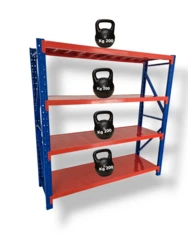 סט מדפים תעשייתי ממתכת במידות 200/200/60 דגם ג'מבו 2